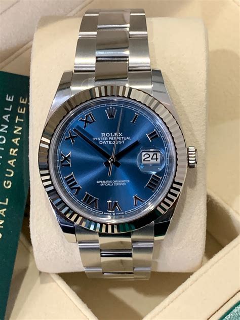 rolex datejust steel 41 mm blue dial|2020 41mm Rolex Datejust.